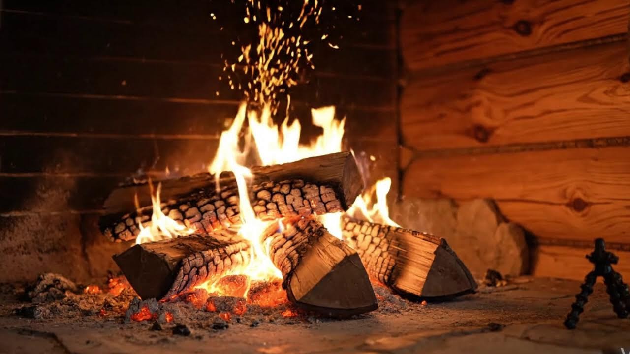 Streaming Relaxing Fireplace Side View | ASMR for Relaxation
