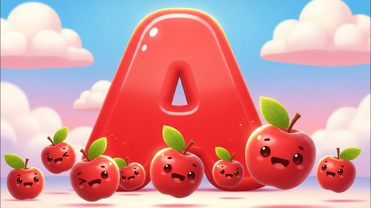 A for apple alphabet nursery rhyme song🎵🎵