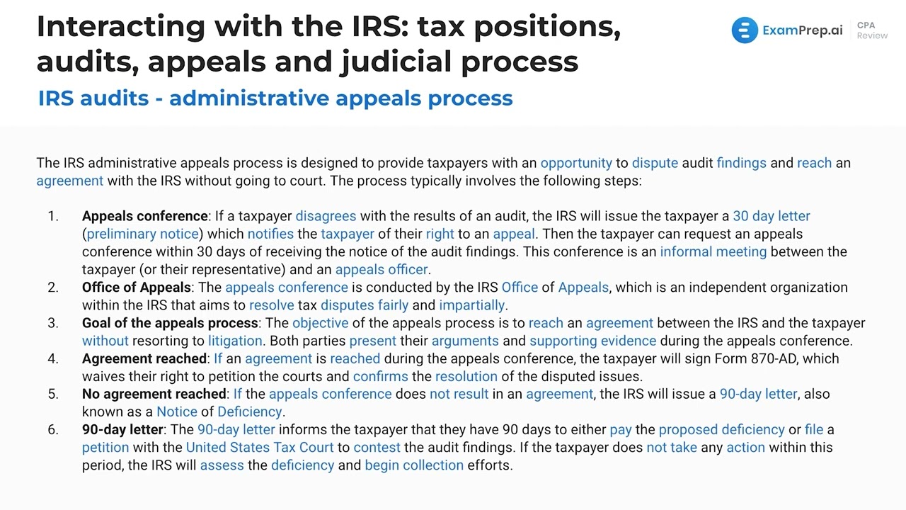 Administrative Appeals Process [CPA Prep]