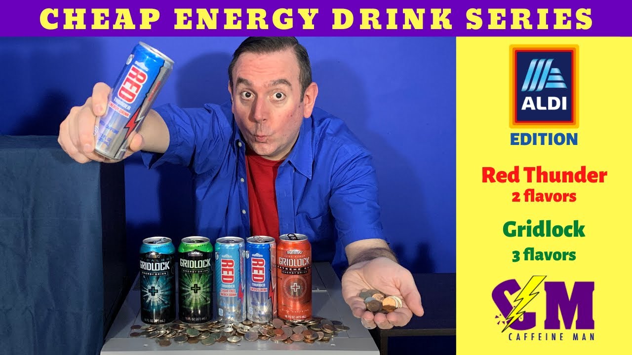 Cheap Energy Drink Series - Aldi Edition: Red Thunder Energy Drink & Gridlock Energy Drink Review
