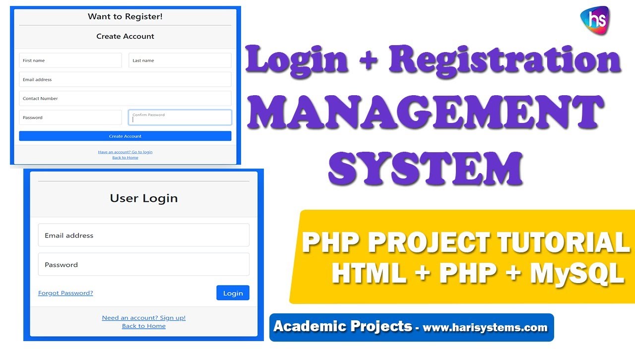 PHP Project Tutorial - Make Login and Register Form Step by Step Using PHP and MySQL Database