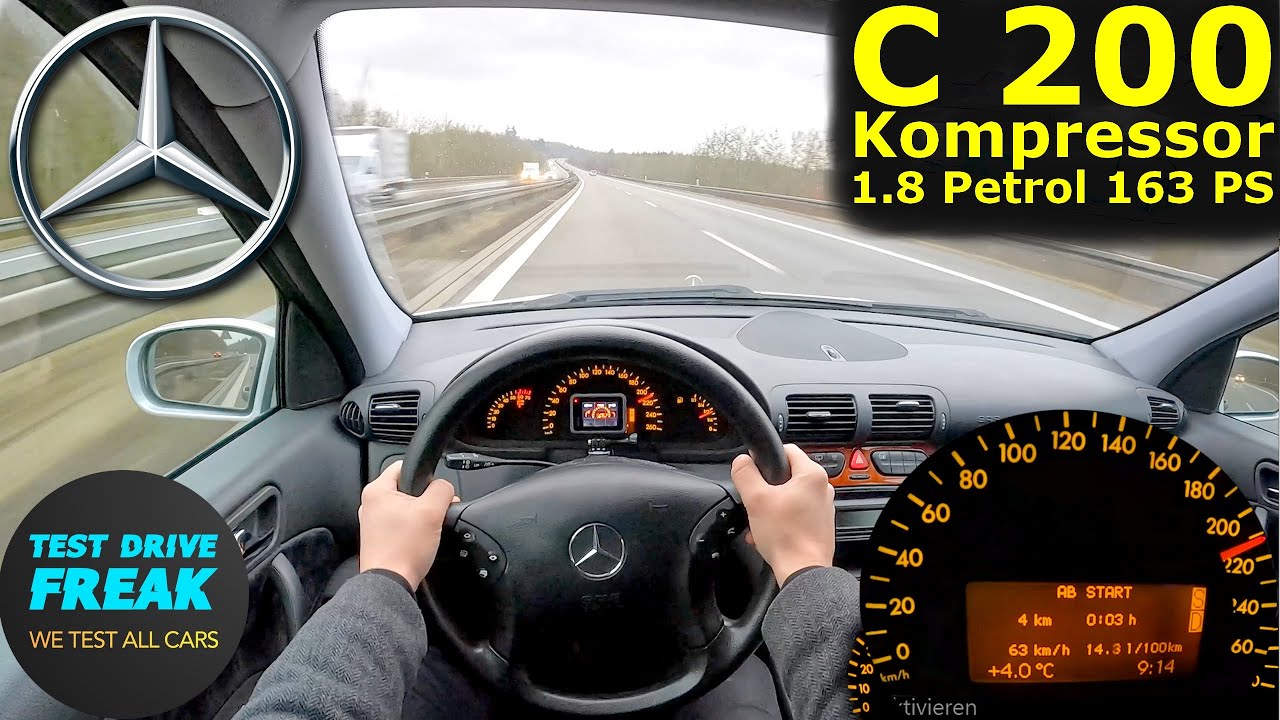 2004 Mercedes C200 Kompressor T Model 163 PS 🚀 TOP SPEED POV with  Fuel Consumption I No Speed Limit