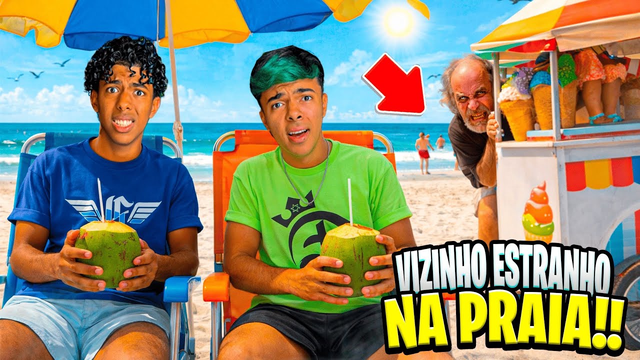 O VIZINHO ESTRANHO NOS SEGUIU ATÉ A PRAIA E TIVEMOS QUE FUGIR!😨