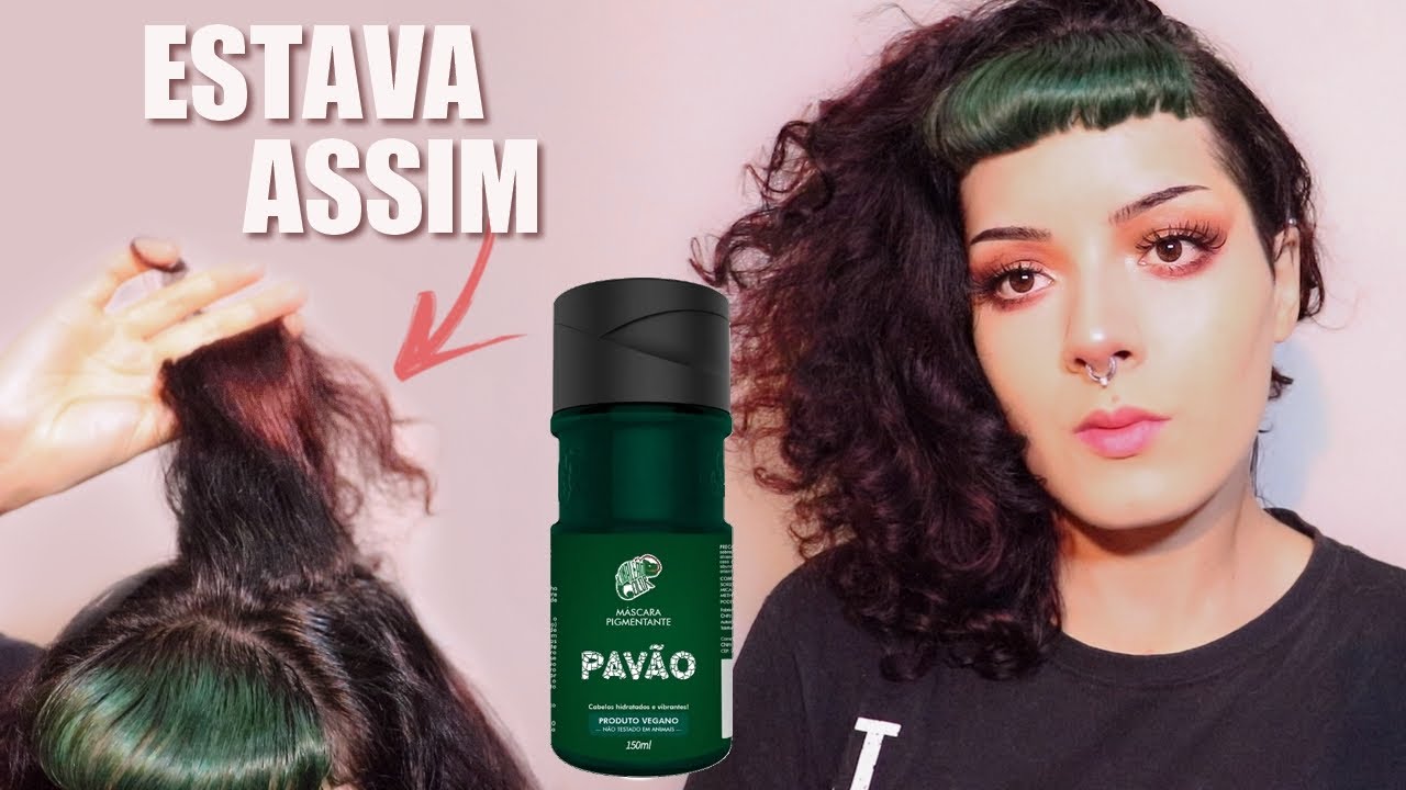 Tirei os REFLEXOS VERMELHOS do cabelo preto com TINTA VERDE! + Papo furado