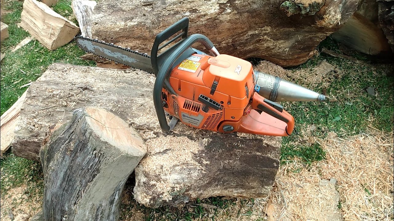making firewood with a hot saw