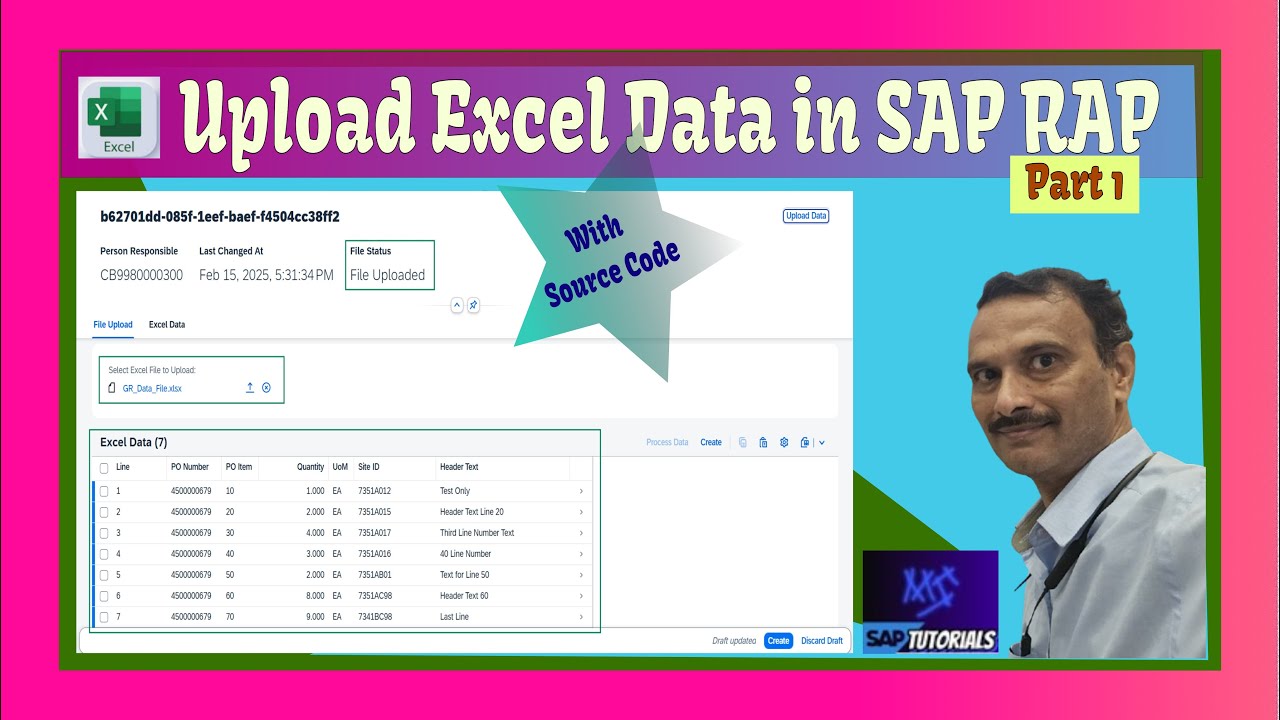 Part 1: Excel Upload Data in RAP