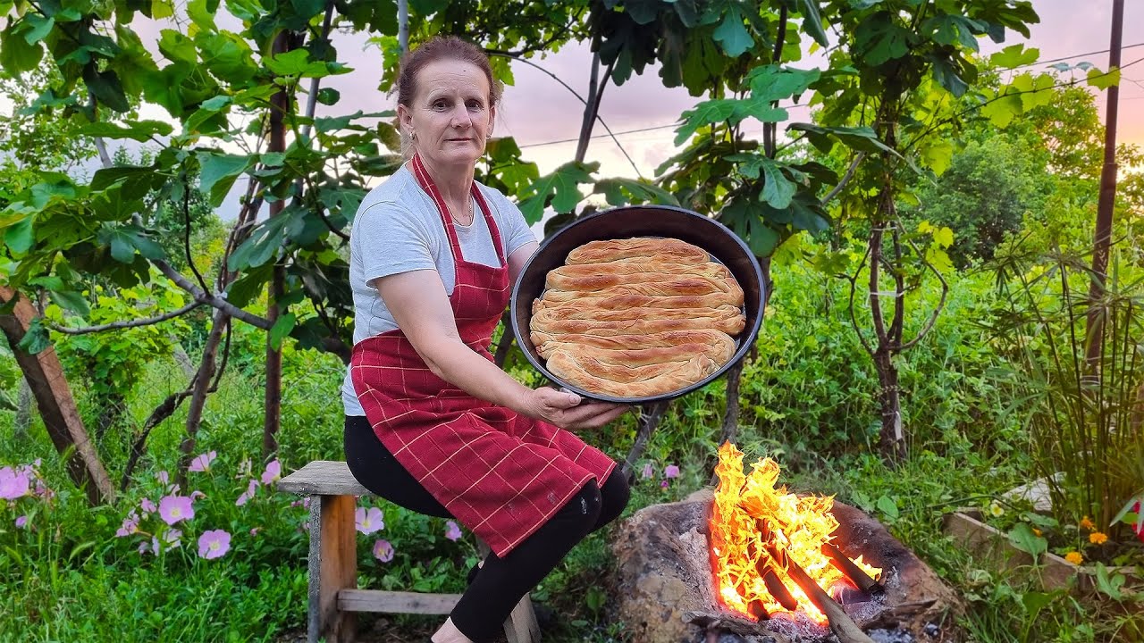Village Hospitality: Traditional Albanian Pie for Guests