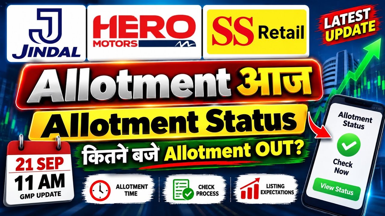 SS Retail IPO GMP Today 🚀 | SS Retail IPO Allotment Status | Hero Motors IPO Allotment | Jindal IPO 
