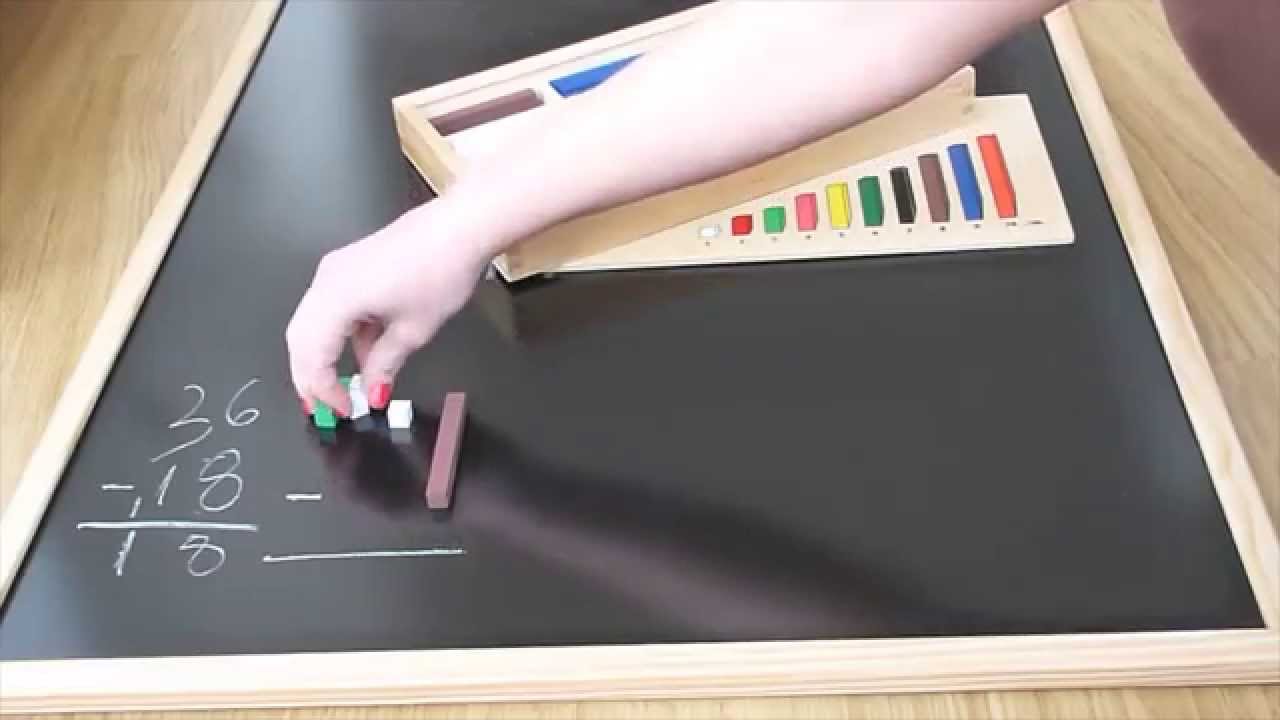 Restas llevando con Regletas de Cuisenaire