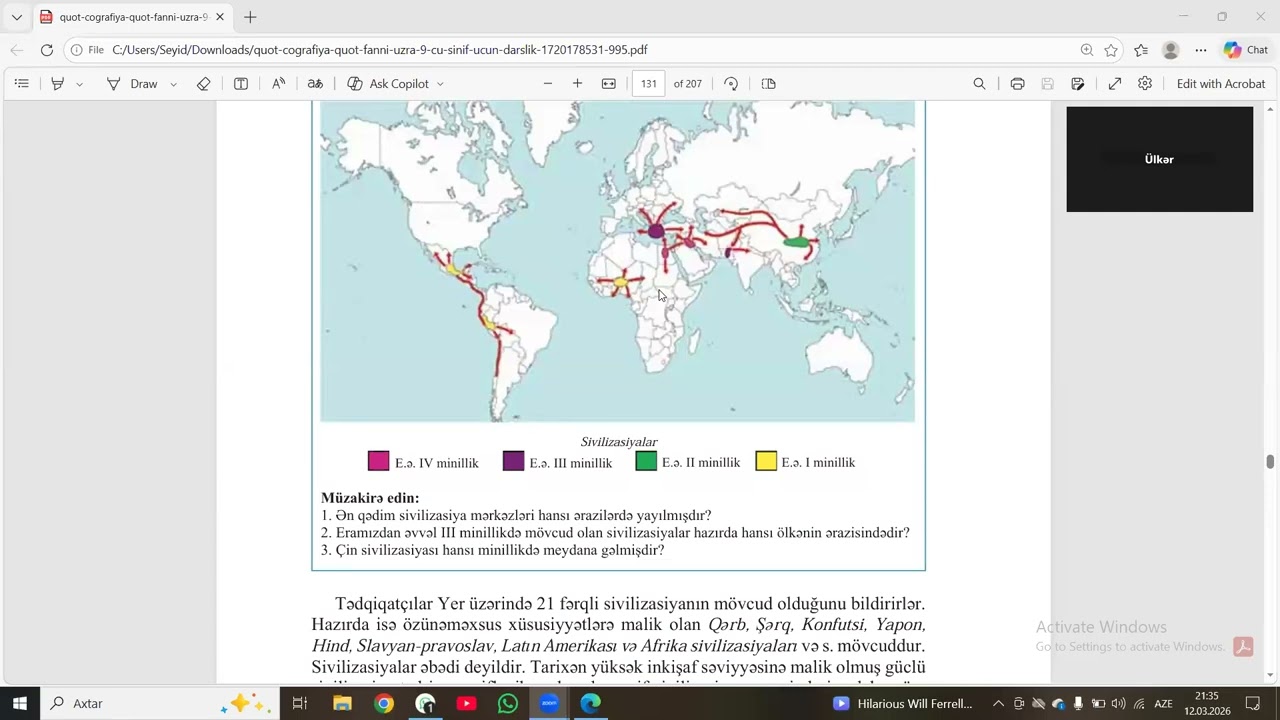 SİVİLİZASİYALARIN TARİXİ-COĞRAFİ İNKİŞAFI