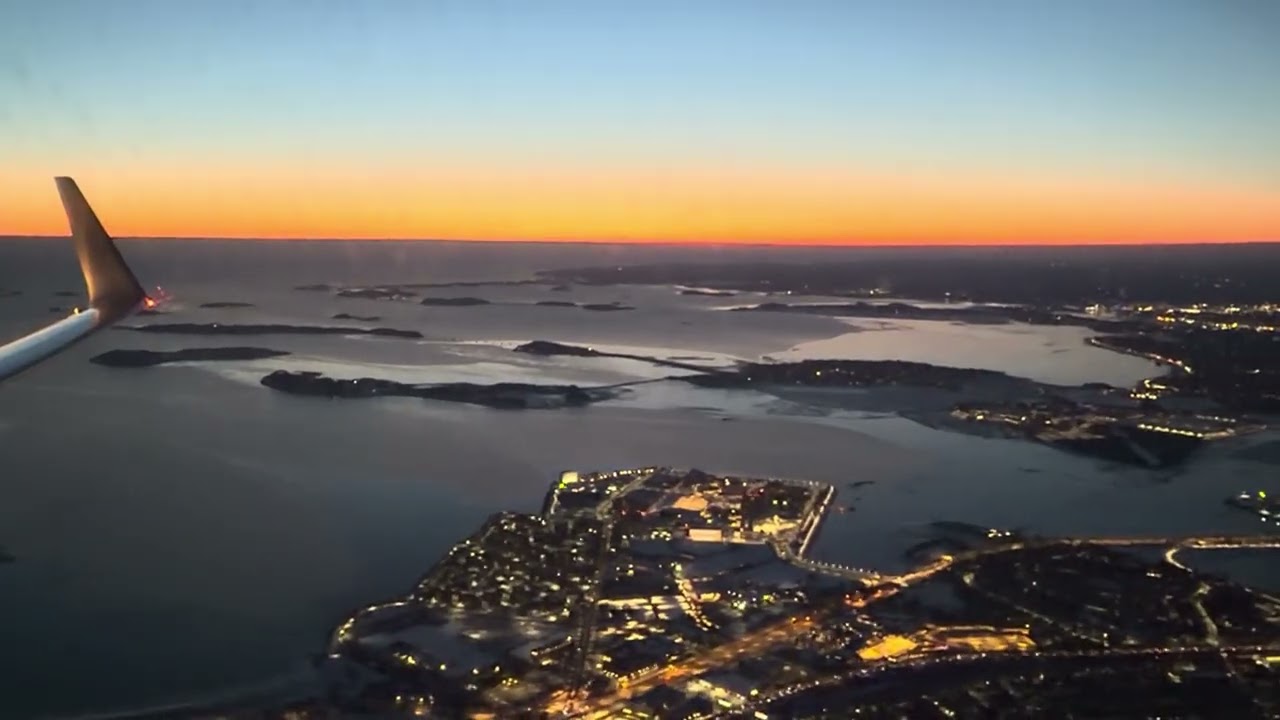 AWESOME SUNRISE DEPARTURE FROM BOSTON, MA