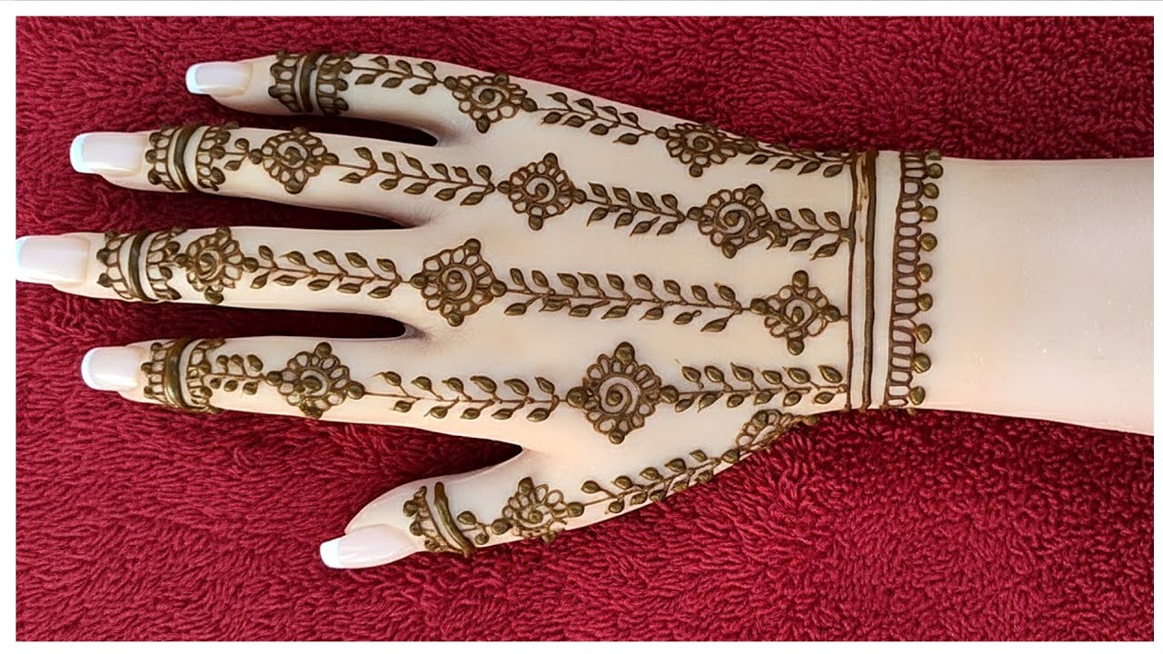 Simple & Elegant Hanging Mehndi Design Full Hand Tutorial/unique mehndi designs 🌿
