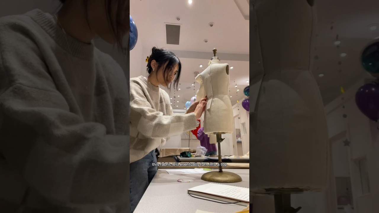 First day as a fashion student #sewing #fashionschool #drapingclass