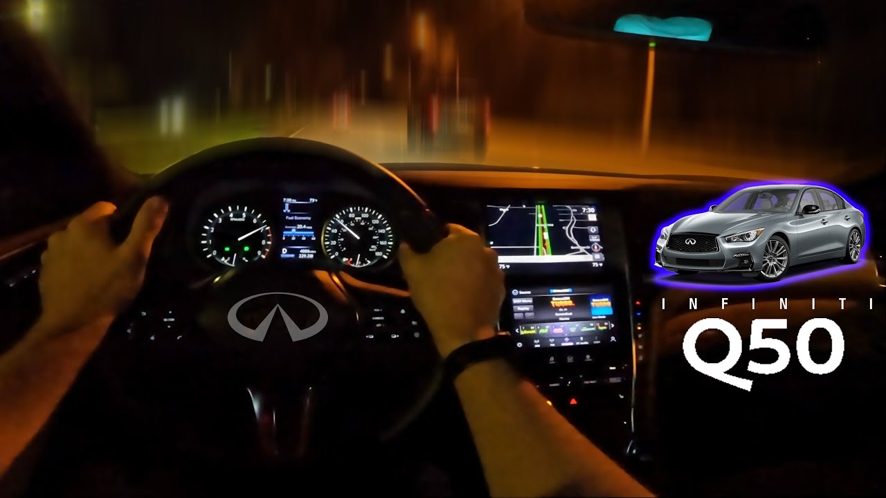 2023 Infiniti Q50 AWD Night Drive (POV Impressions)