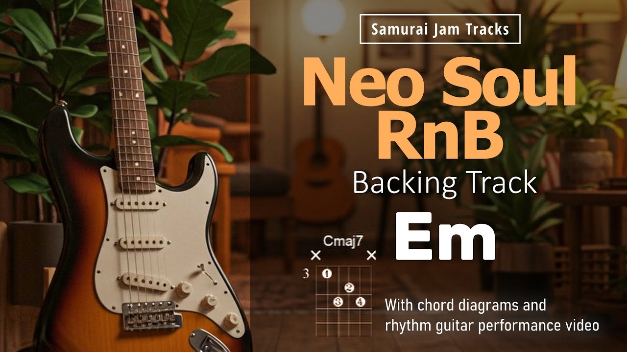 Mellow Neo-Soul Guitar Backing Track in Em – Smooth Chill R&B Groove (SJT-086)