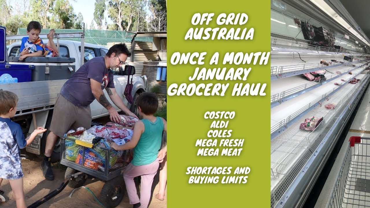 Once a Month Grocery Haul | Large Family | Costco | Aldi | Shortages and limits | Off Grid Australia
