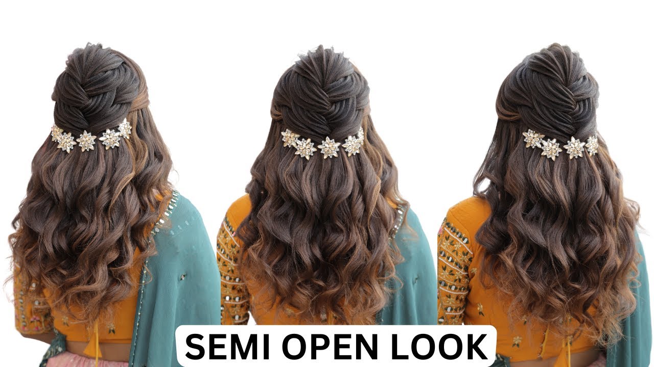 SEMI OPEN LOOK #pylptelhairstylist #advancehairstyle #bridalhairstyle #simplehairstyle #easyhairstyl