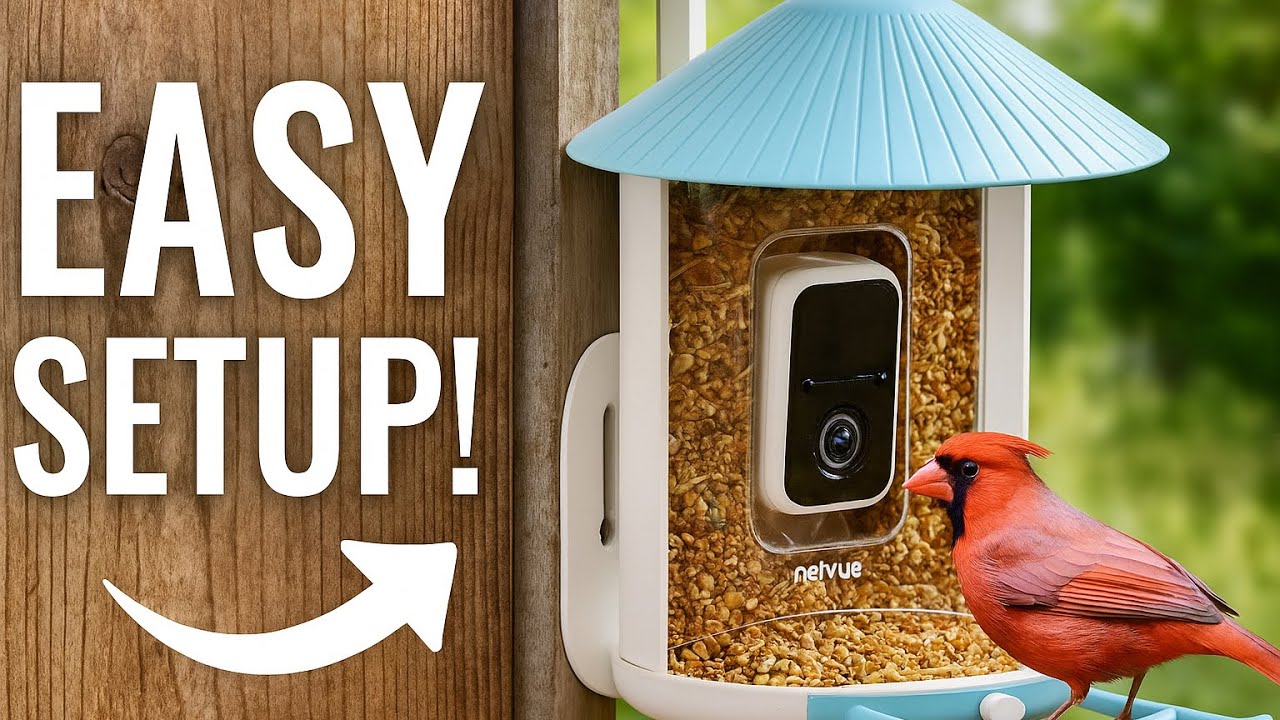 Как настроить умную кормушку для птиц Birdfy (инструкция по установке камеры и солнечной панели)