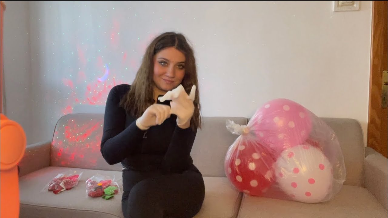 ASMR | Blowing And Popping Balloons in Bin Bags + latex gloves ❤️❤️❤️💥💥 Sit to pop