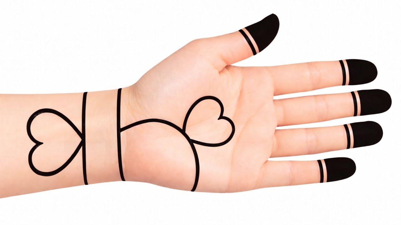 Easy Simple front hand Mehndi design | Heart shape Mehandi design | Mehendi ki design | Henna design