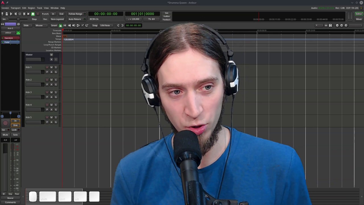 Synthesizing kick drums with Geonkick (5 different types)