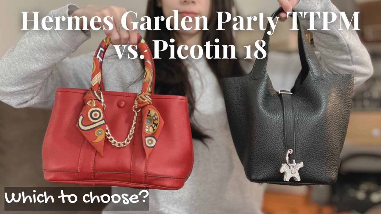 Hermes Picotin 18 vs Mini Garden Party (TTPM) 🖤❤️ Review & comparison + new Zoomoni organizer!