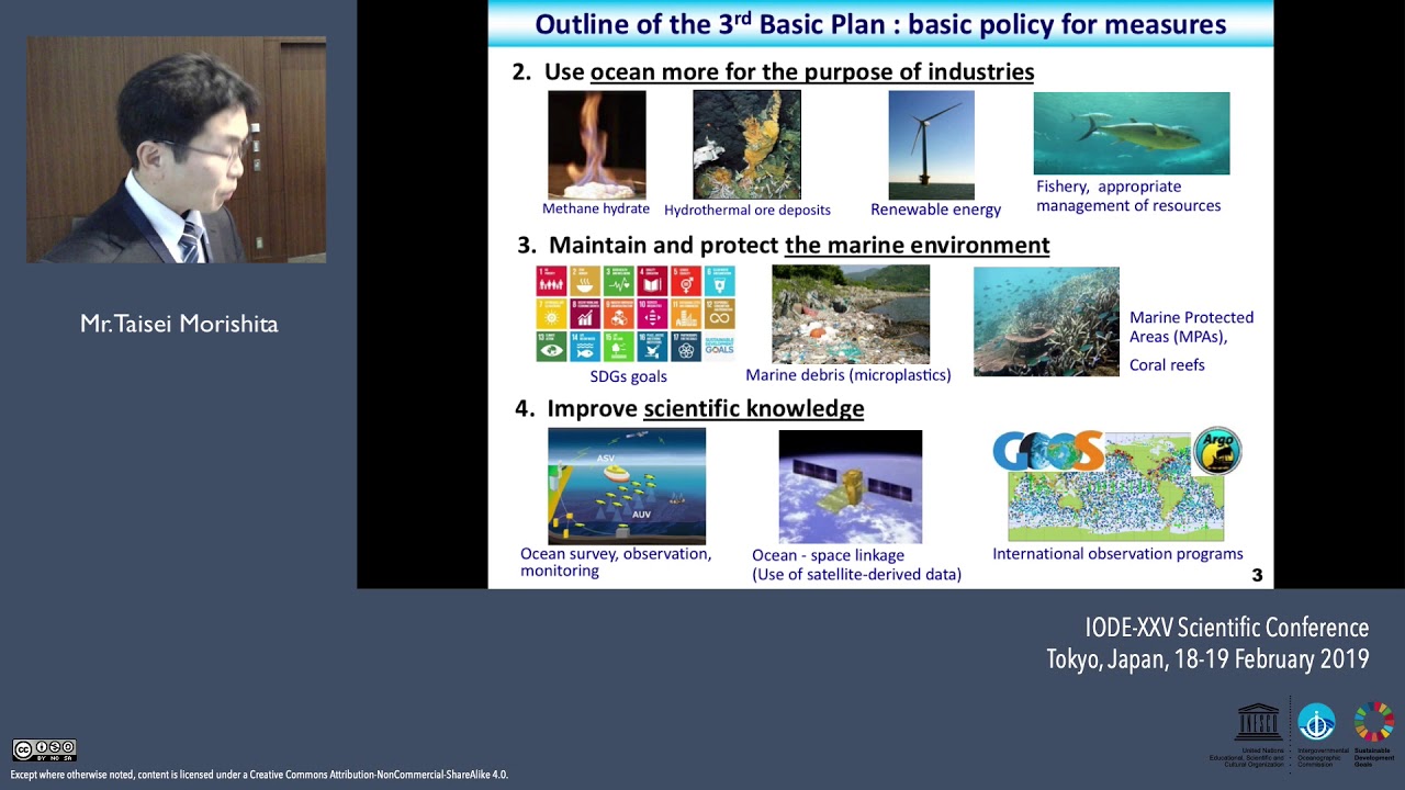 New Basic Plan on Ocean Policy and Japan's efforts for Ocean Data and Information sharing
