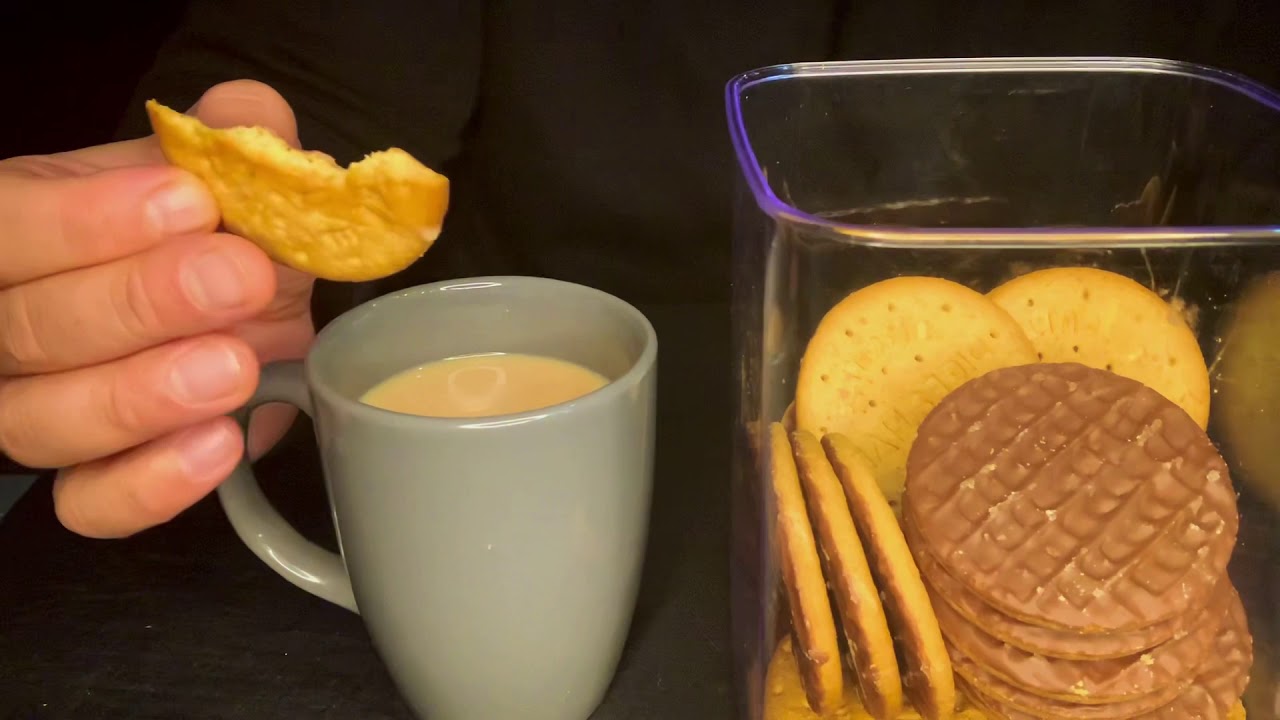ASMR: Tea and biscuits, (heavy breathing) 😂😂😂, im still trying to get this right lol. #asmreats