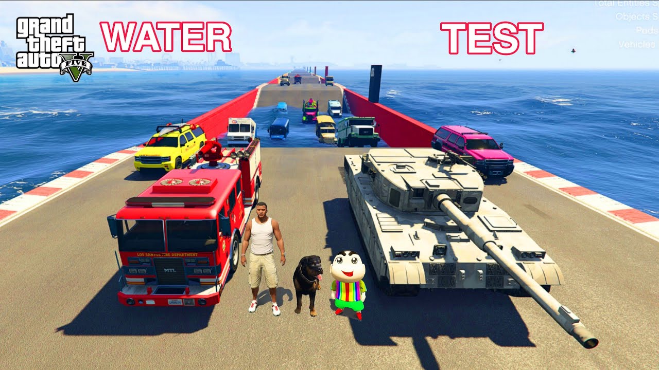 Franklin & Shinchan Tried Water Stair Challenge With Indian Cars in GTA 5