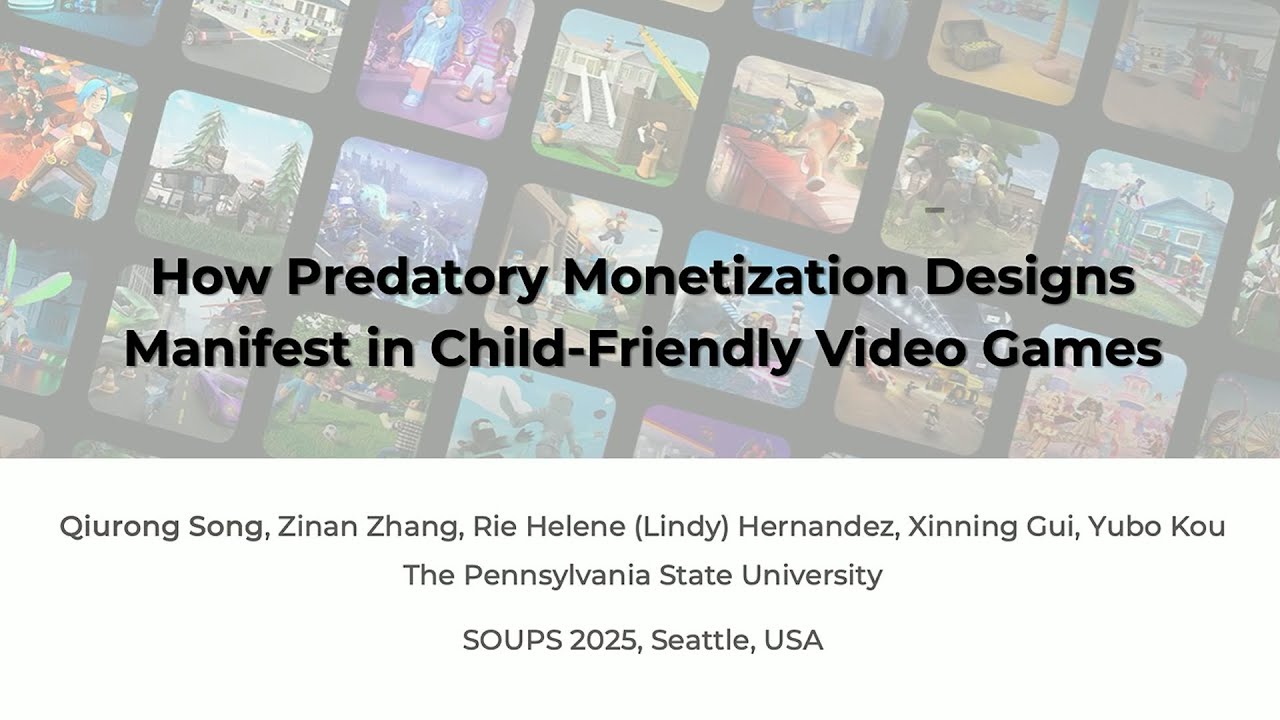 SOUPS 2025 - How Predatory Monetization Designs Manifest in Child-Friendly Video Games