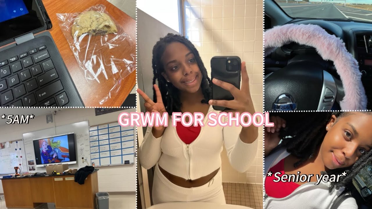 GRWM FOR SCHOOL + SPEND THE DAY WITH ME (senior year) ootd, morning routine & more