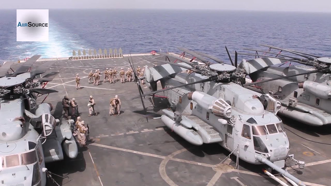 US Marines Maritime Raid Force Live Fire on the Flight Deck of USS San Antonio