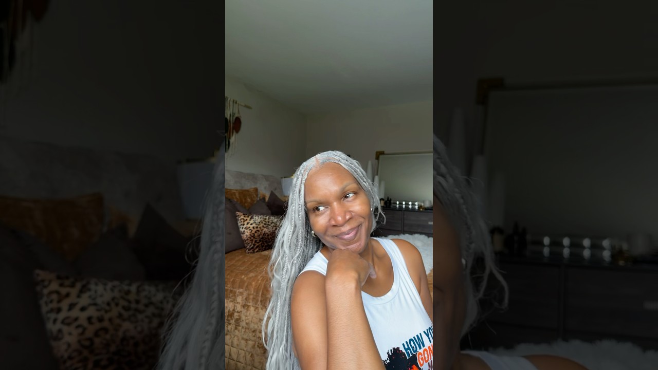 Silver hair 👩🏽&zwj;🦳 knotless boho braids! #grayhair #travellife #knotlessbraids #protectivestyles