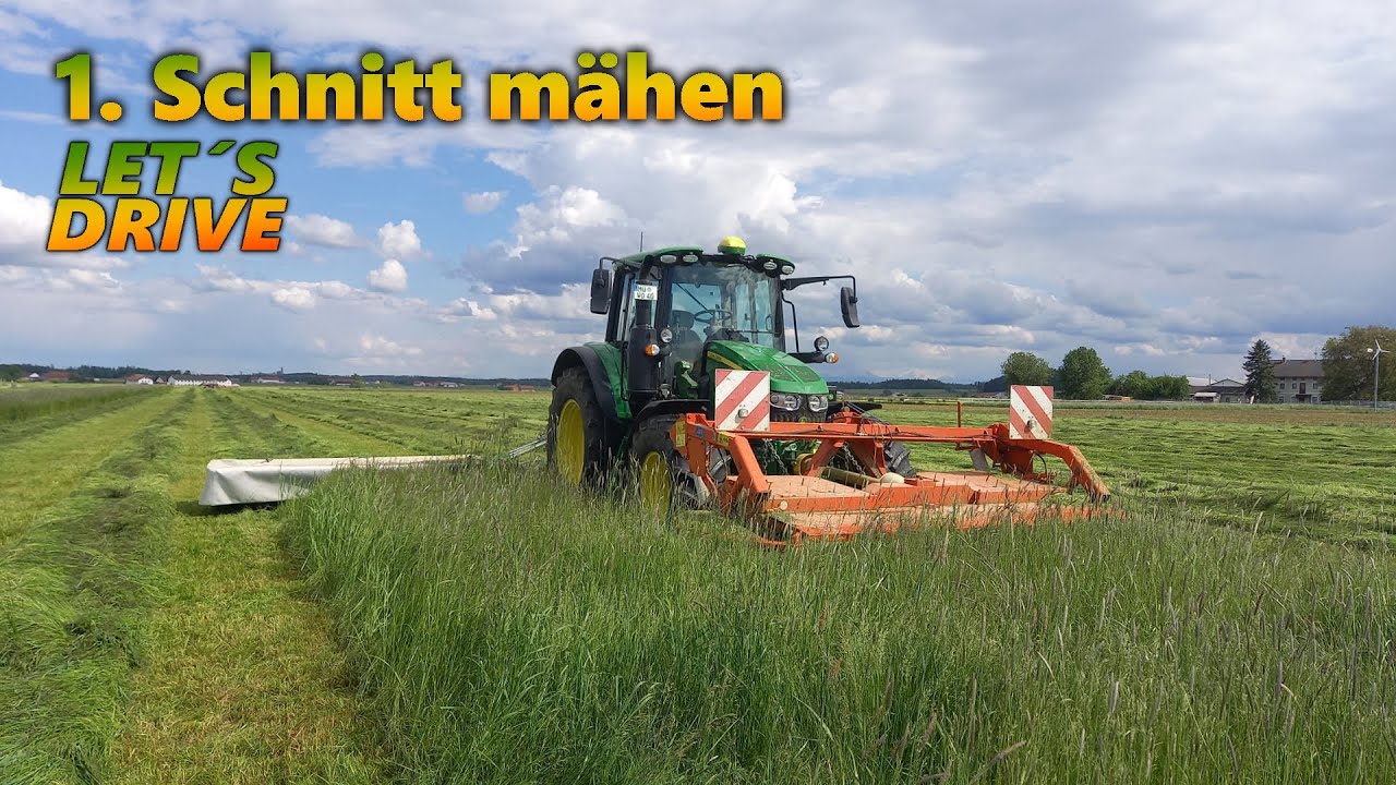 1. Schnitt mähen | let´s drive John Deere 6120M | GoPro Hero 9