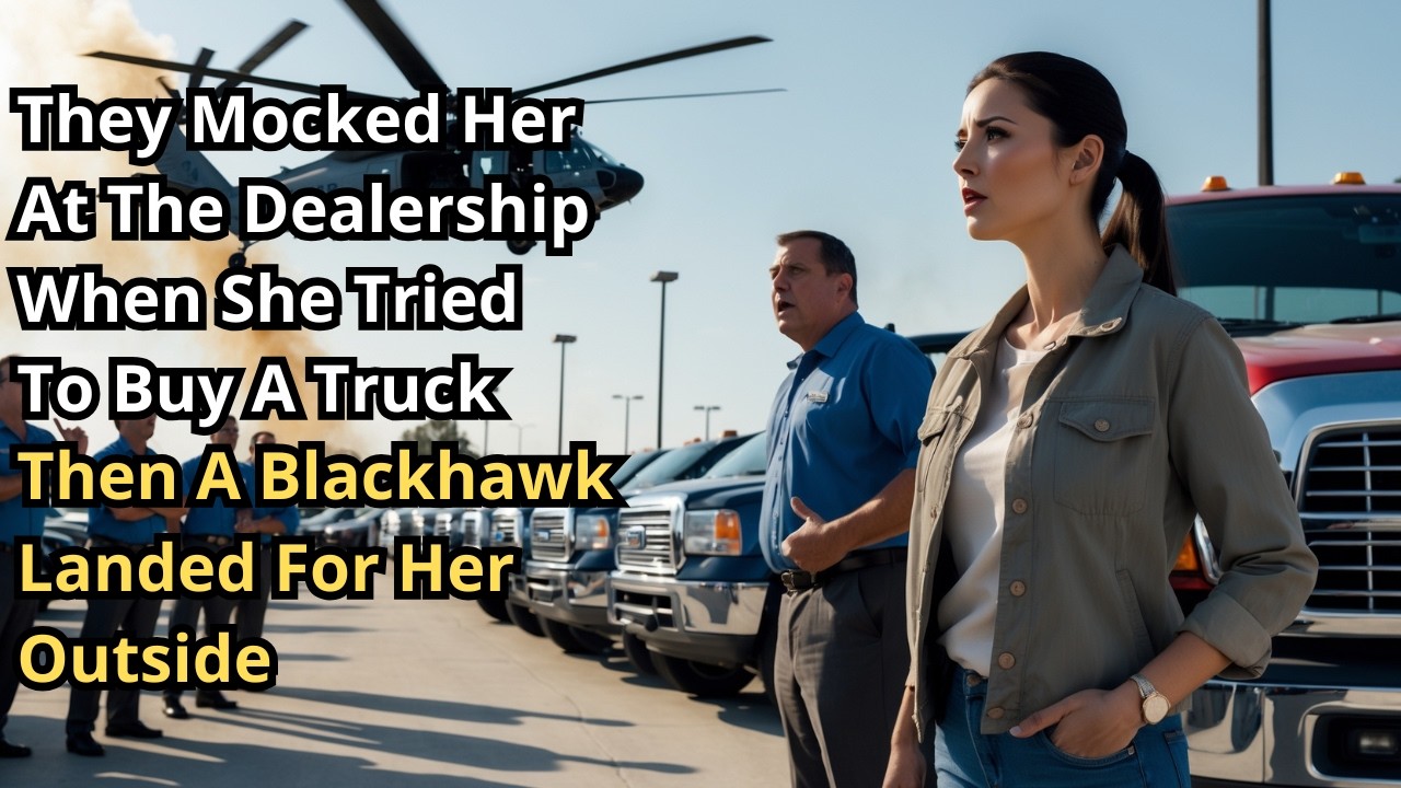 They Mocked Her At The Dealership When She Tried To Buy A Truck — A Blackhawk Landed For Her Outside