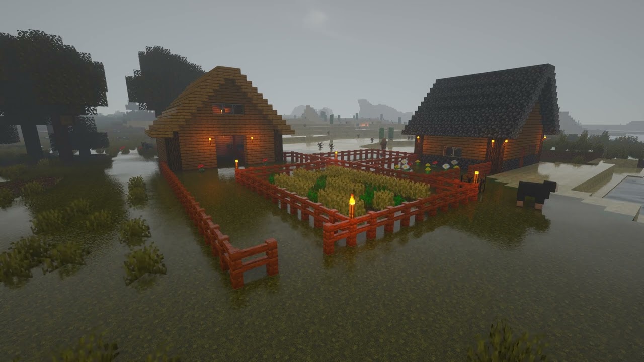 🐑 Rainy Day at the Farm 🐑 - A Minecraft Ambience Mix