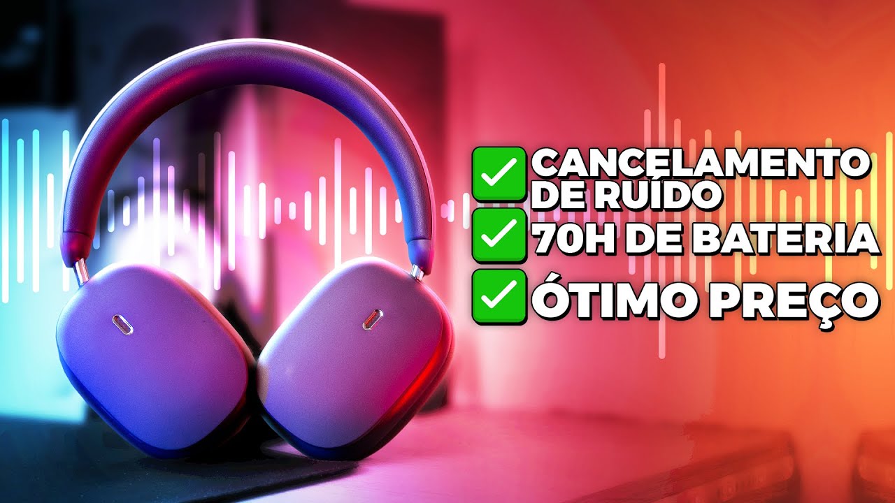Testamos o Baseus Bowie H1! Um Headphone com ótimo SOM e ANC!