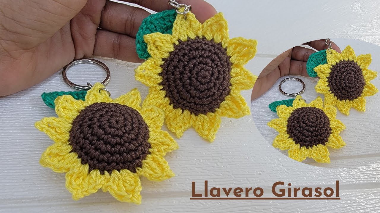 Llavero Girasol a Crochet / Tutorial Paso a Paso / Genera Dinero de Forma Rápida / Ganchillo