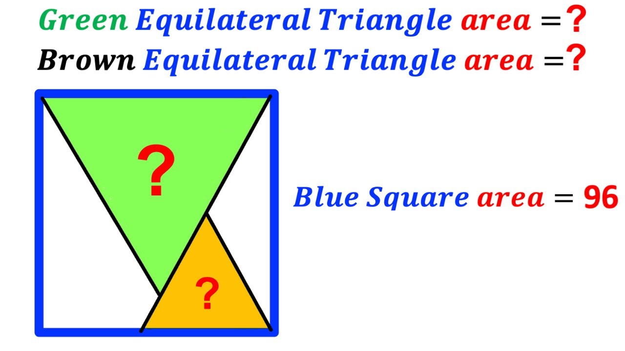 Can you find Equilateral Triangle areas? | (Square) | #math #maths | #geometry