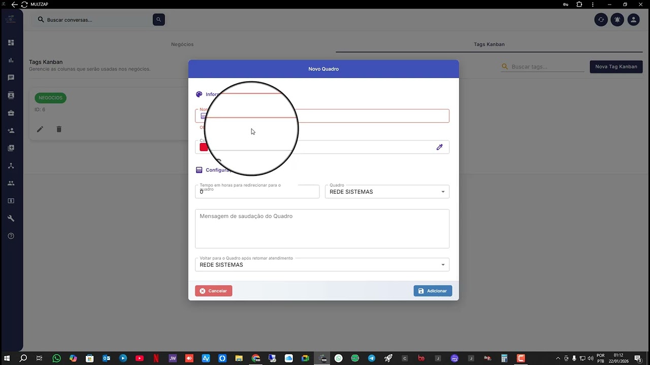 MULTZAP... COMO CONFIGURA KANBAN NO SISTEMA