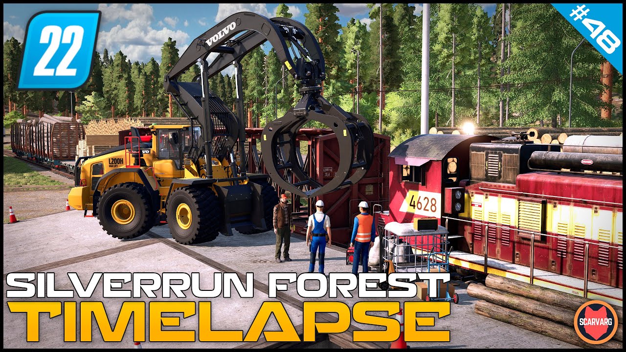 🇺🇸 Loading Train With Wood And Pallets - Survival Logging Series ⭐ FS22 Silverrun Forest Timelapse