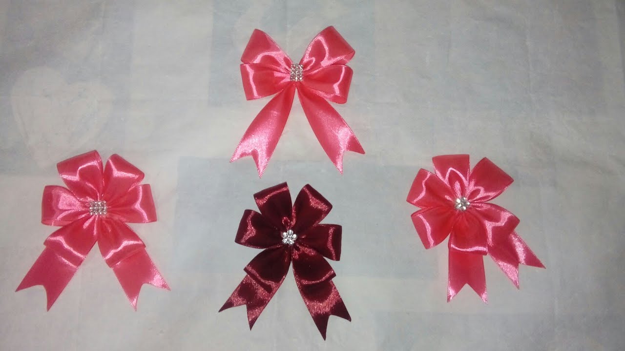 أسهل طريقةلصنع ربطات لتزيين جهاز العروس بشكلين وردة و بابيون🎀 # satin ribbon #