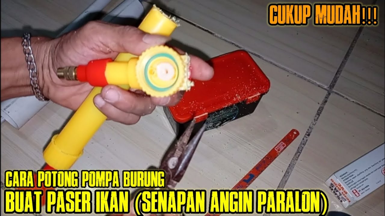 Cara memotong semprotan burung buat senapan paser ikan paralon(PVC)