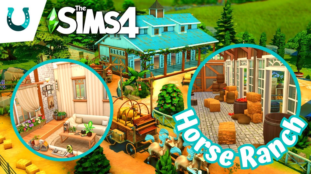 We Built HORSE RANCH in sims 4! | NO CC | @RGeetect Collab || the Sims 4 horse ranch speed build