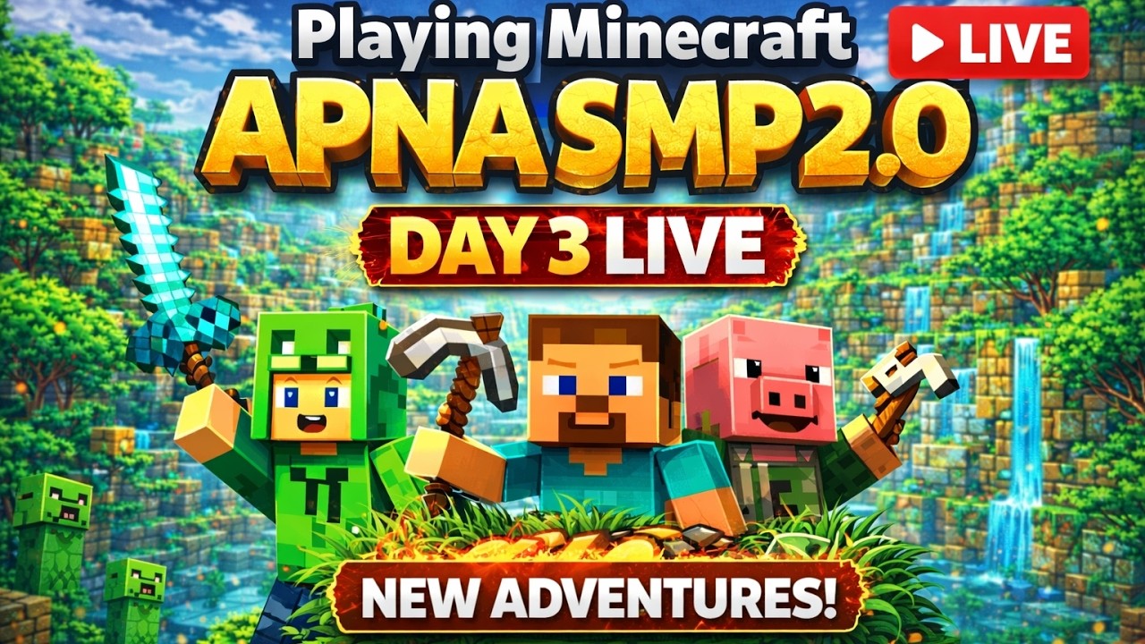 MINECRAFT LIVE | APNA SMP 2.0 | DAY 3 | #minecraft #gamingtadpole