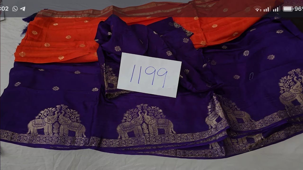 💥Trendy chinon crape double shade sarees 9642963150 ||
