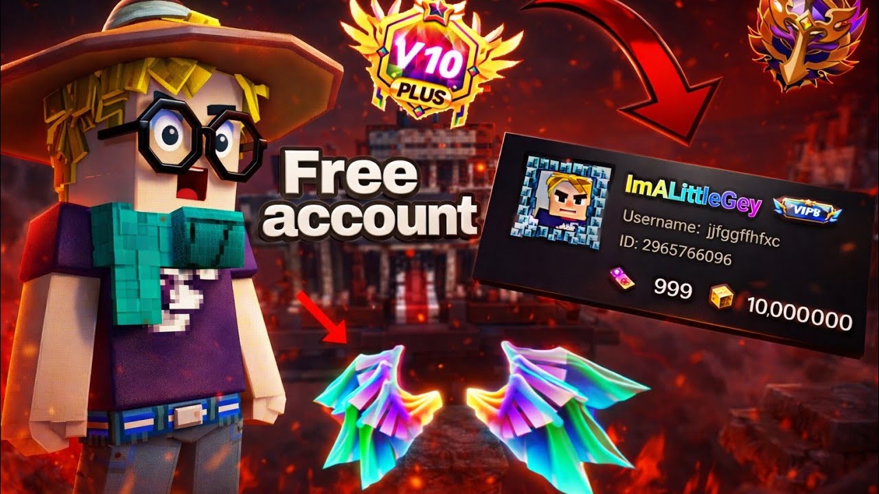 Blockman go free VIP 8 account for everyone🎁 Real account 🥳[No click bait]