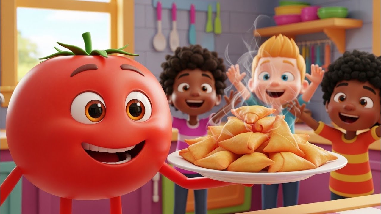 टमाटर ने समोसा  सबको समोसा 🤤 🥔🎉 बैसब्ज़ियों का डांस | Kids Moral Story #JuniorJoy