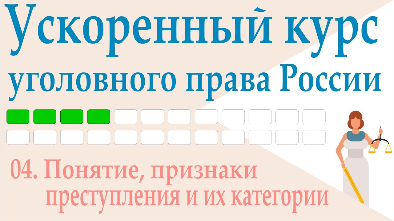 04. Понятие, признаки преступления и их категории || Ускоренный курс уголовного права России