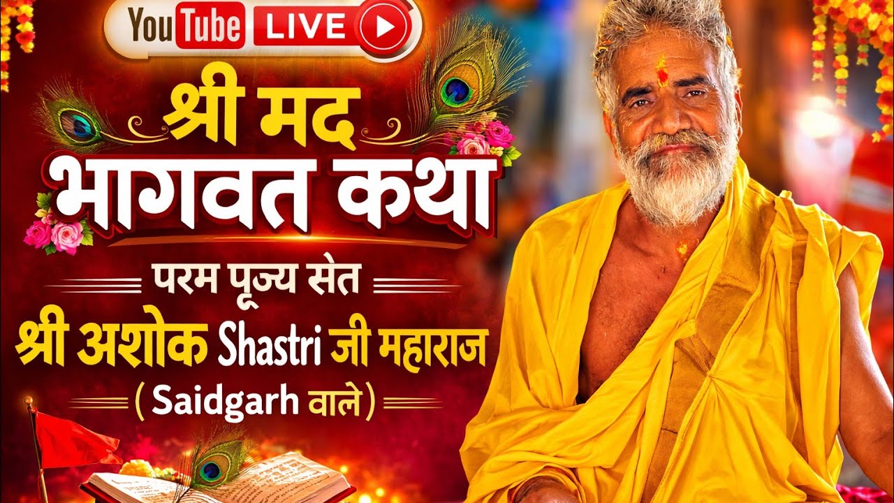 🌹 श्री मद भागवत कथा🌹परम पूज्य संत श्री अशोक शास्त्री जी महाराज(सैदगढ़ वाले#आरती#आरतीसंग्रह#भजन#भक्ति